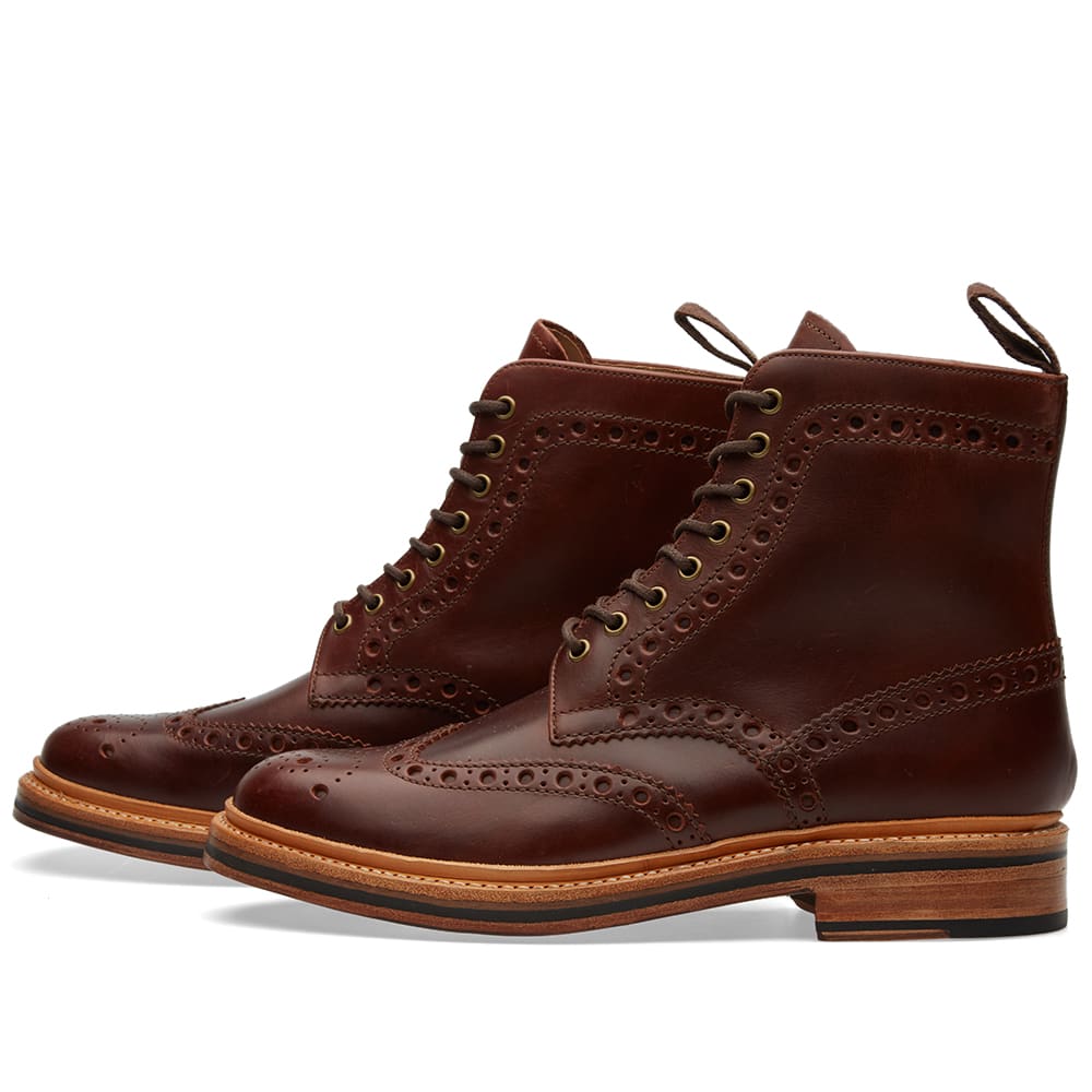 Grenson Fred Brogue Boot (Chestnut Pull Up)