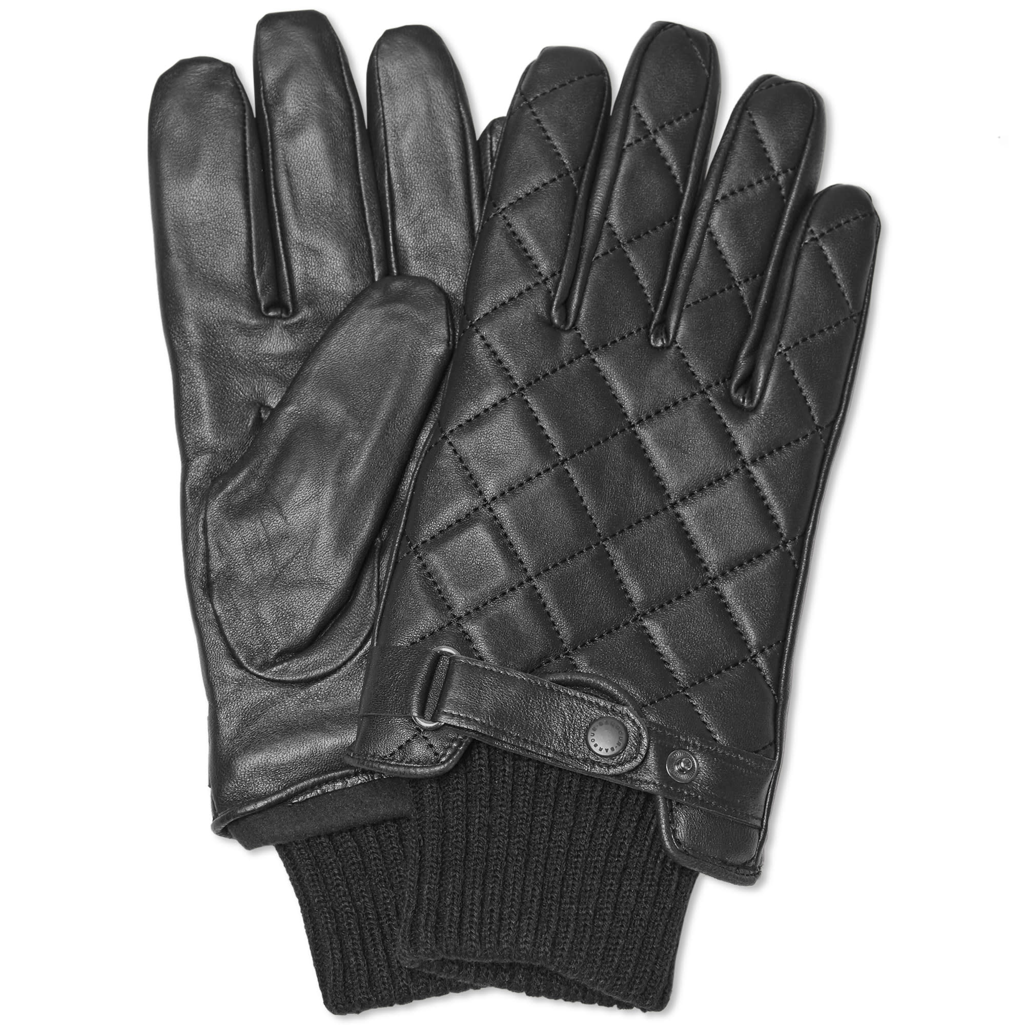 Barbour Quilted Leather Glove (Black)