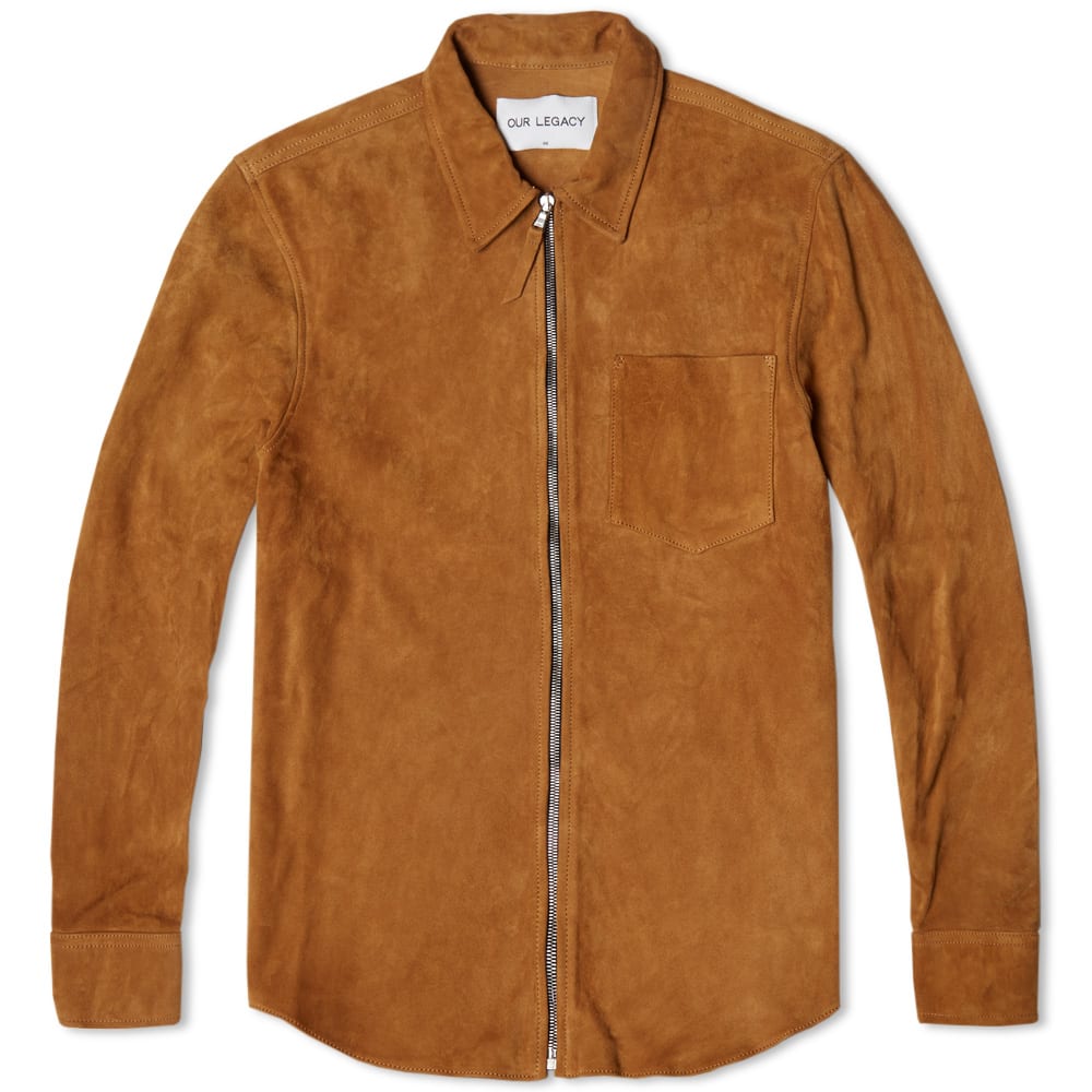 our legacy suede zip shirt jacket end exclusive camel our legacy suede zip shirt jacket end exclusive camel