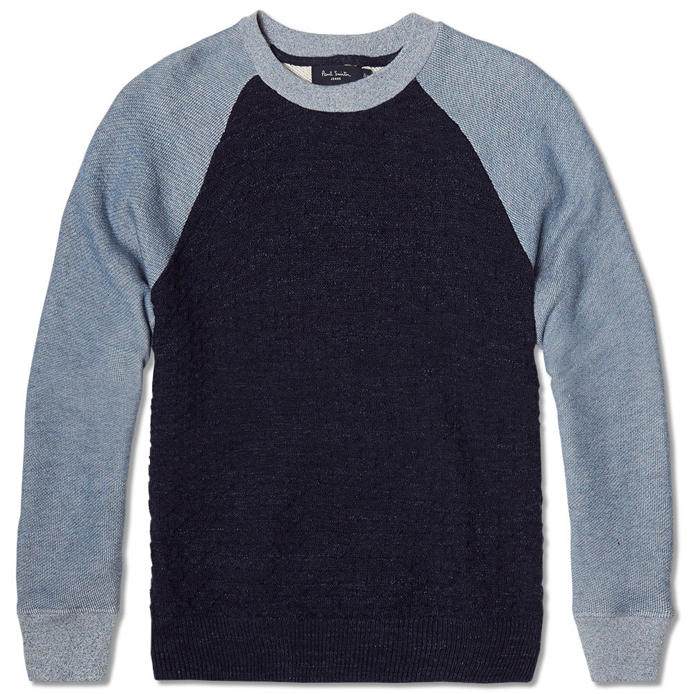 Paul Smith Raglan Sleeve Knit Sweater (Navy)