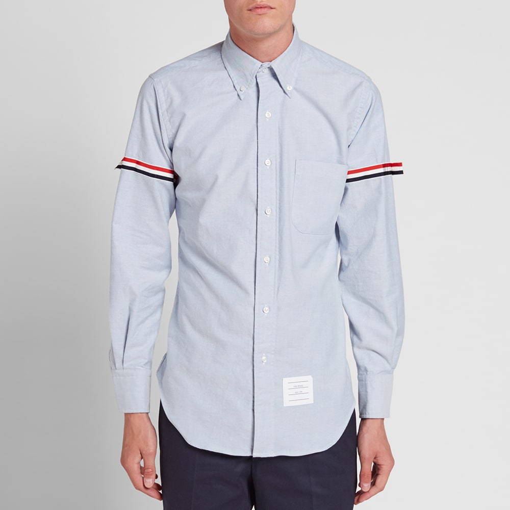 Thom Browne Grosgrain Arm Band Oxford Shirt (Blue)