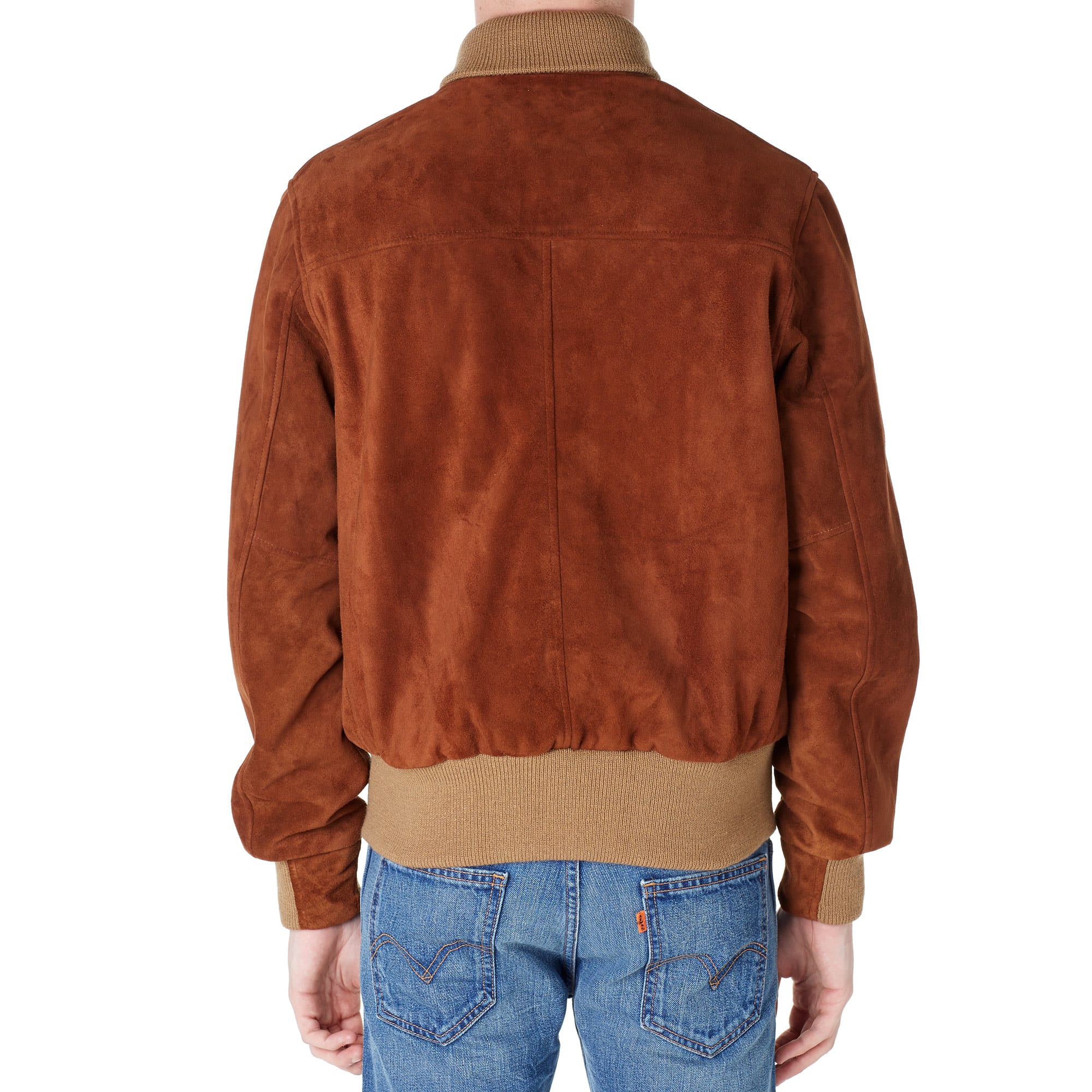 Golden Bear Sportswear Suede Varsity Jacket (Rust & Caramel) Golden Bear Sportswear Suede Varsity Jacket (Rust & Caramel)