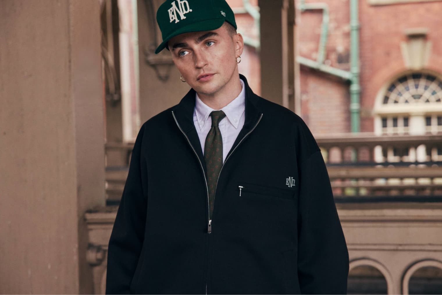 Trackie Mcleod wearing END. Label