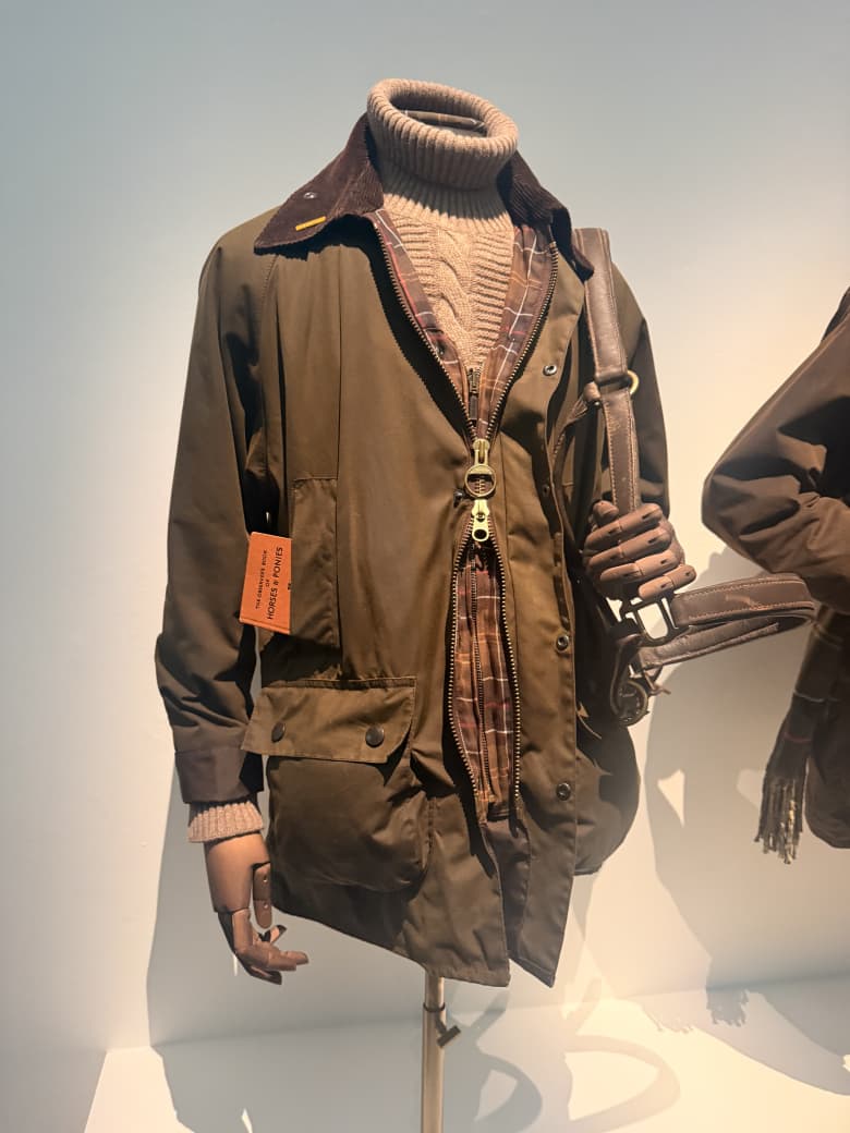 A Barbour jacket exhibited at LFW