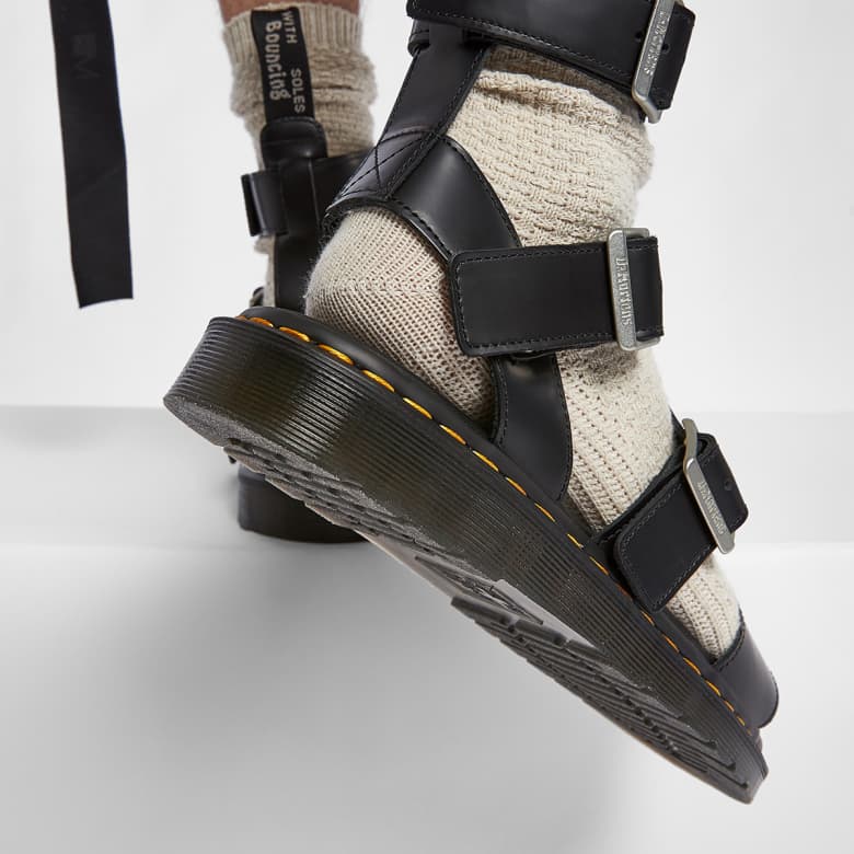 Rick Owens x Dr. Martens Leather Strap Sandals - DM21-S6806-1001-BK