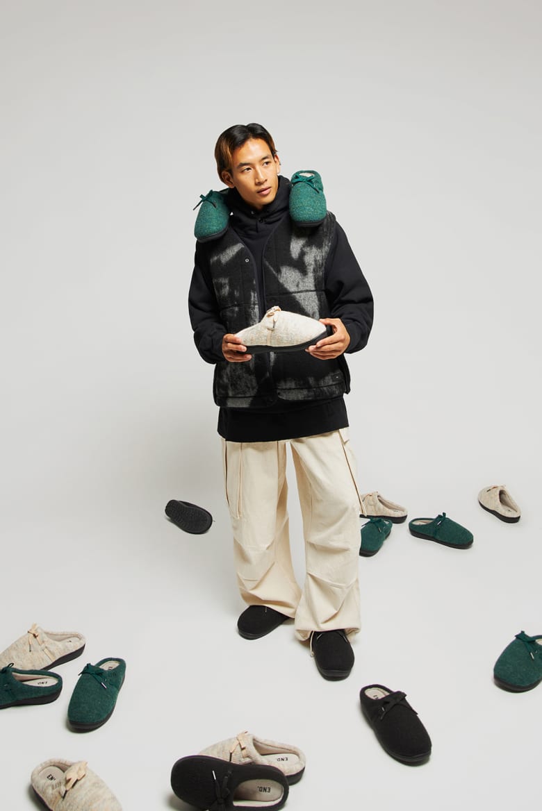 靴 END. X SUBU WINTER SLIPPER IN BLACK END. X SUBU 