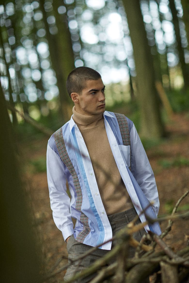 END. AW19 Required Item: Graphic Knitwear - model wears Maison Margiela for END.