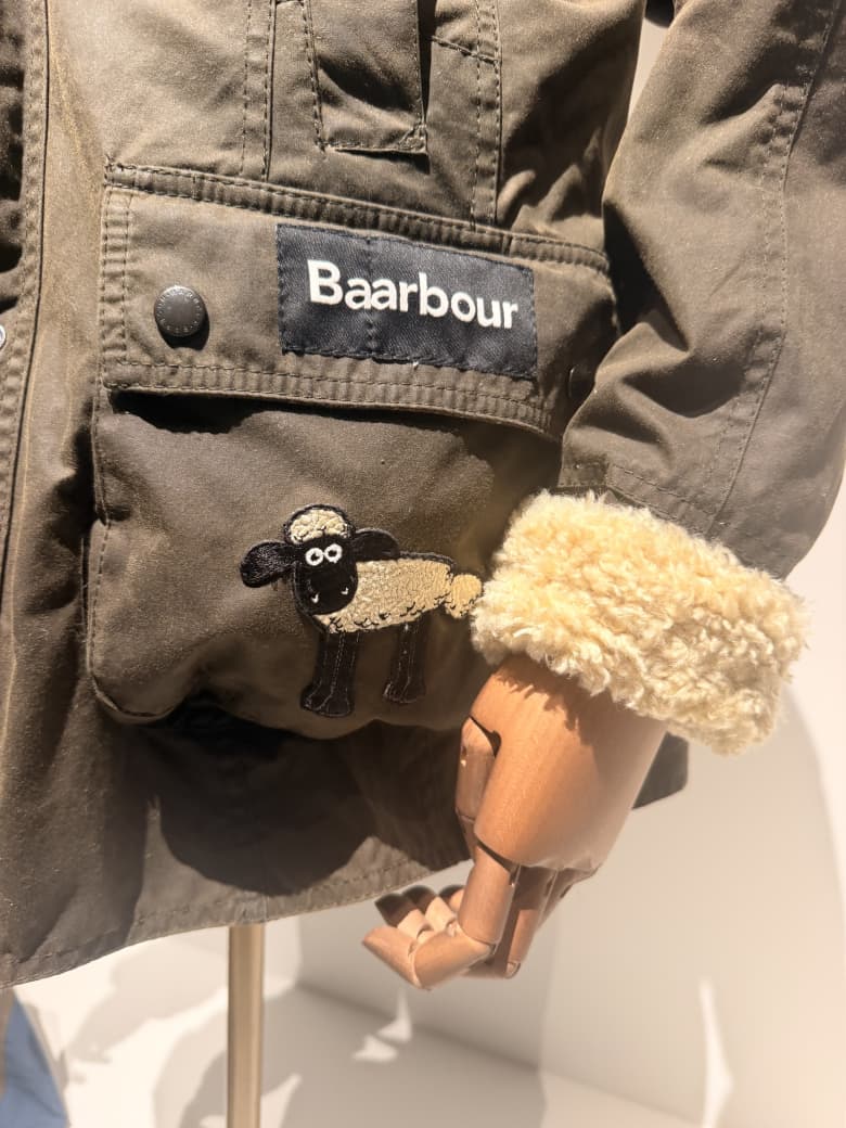A Barbour jacket with Shaun the Sheep details
