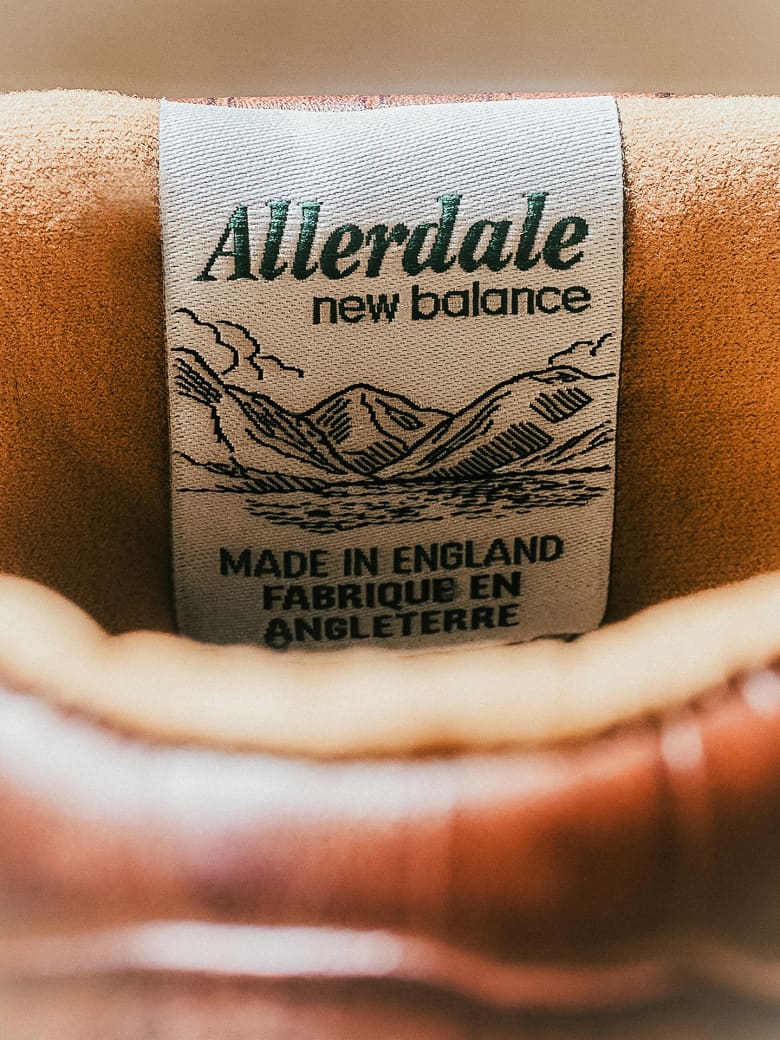 A close up of the interior tag of a New Balance Allerdale shoe. 