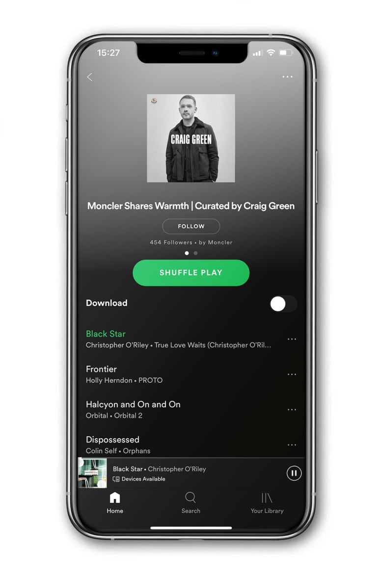 Warmly Moncler: A Spotify Playlist Curated by Craig Green