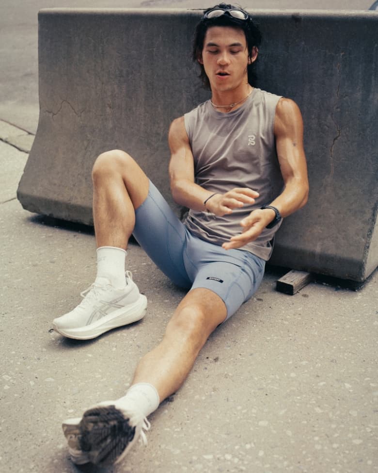 A man wearing Bandit running shorts and vest