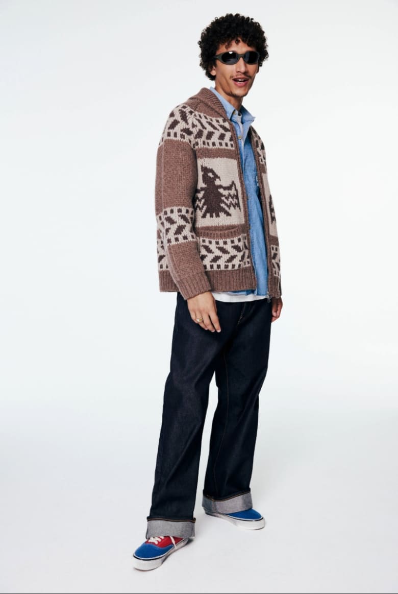 A model wearing a FrizmWORKS Cardigan