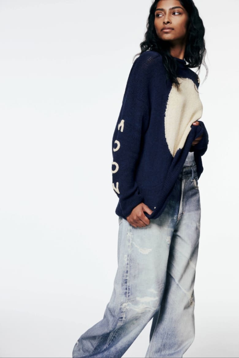 A model wears Story mfg. knitwear