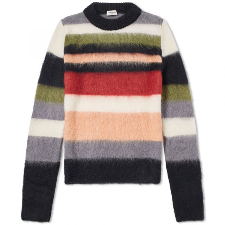 Mohair Stripe Crew Knit