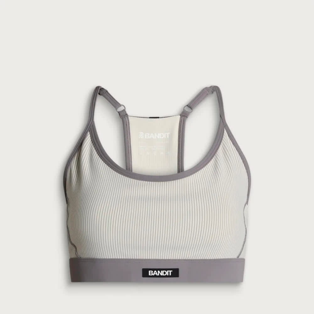 Bandit Striped Cadence Strappy Bra With Mesh Overlay