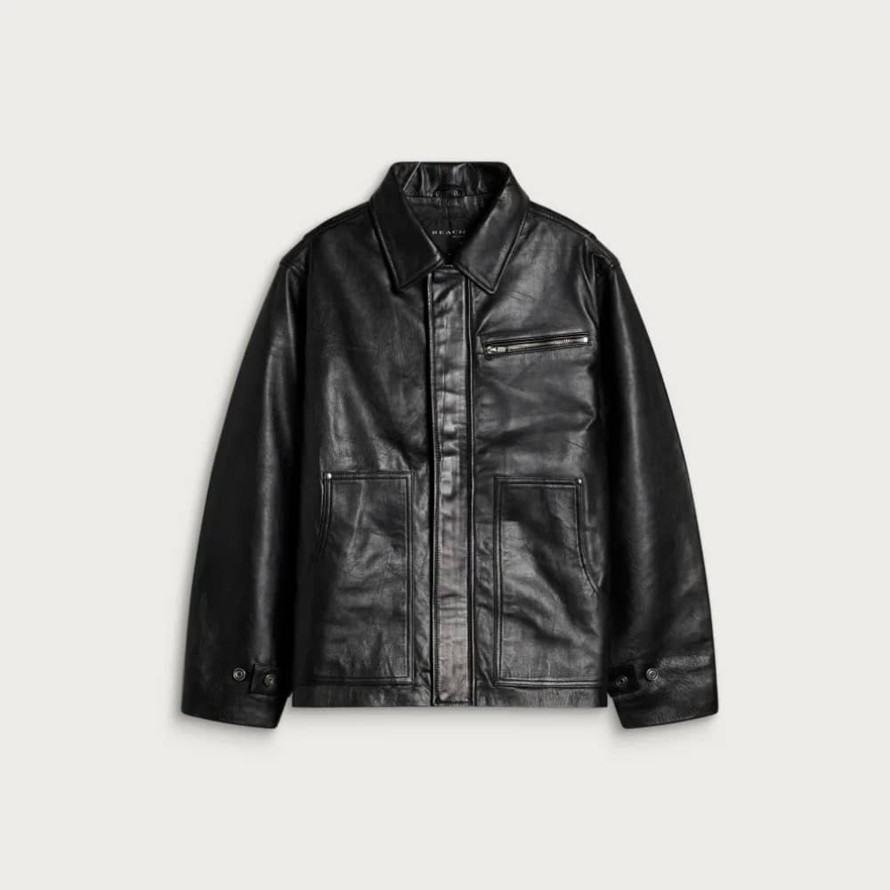 Beach Brains Welding Leather Jacket