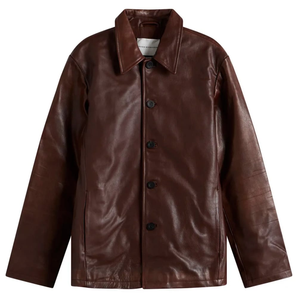 Studio Nicholson Landau Slim Fit Leather Jacket