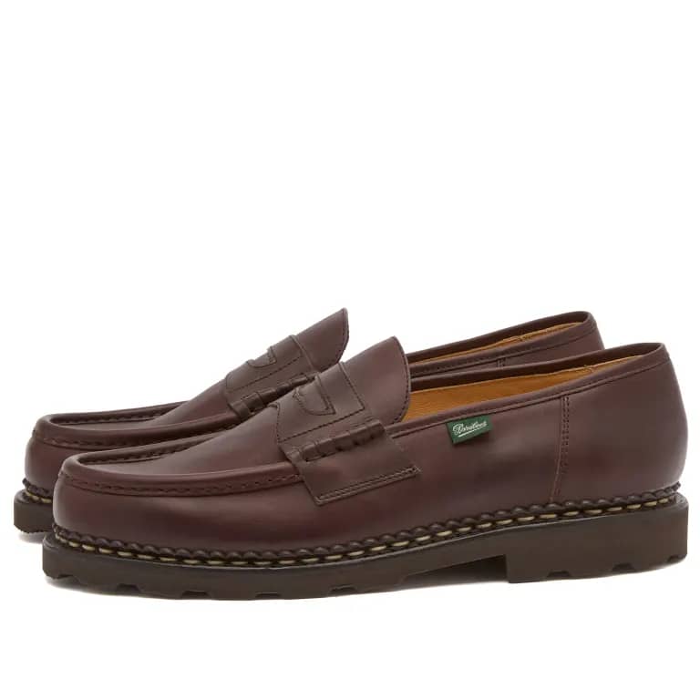 A brown pair of Paraboot Reims Loafers