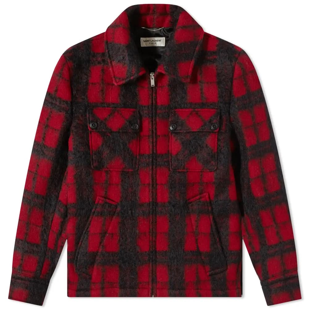 Saint Laurent Checked Brushed Jacket