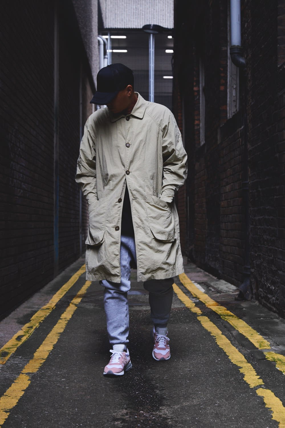 Ste Wing of Visionarism wearing pastel pink New Balance 770.9 for END.