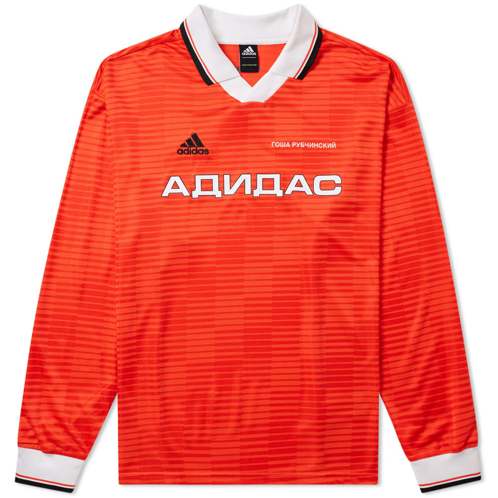 adidas red and white long sleeve