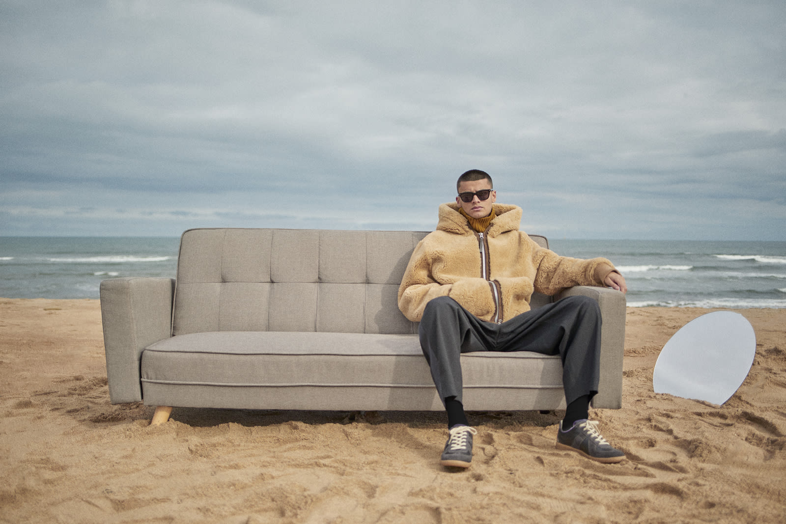 Acne Studios shearling jacket for Bare Minimum END. editorial