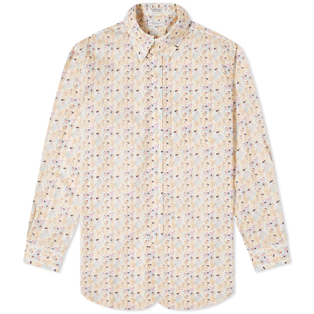Button Down Dancers Print Shirt Orange 