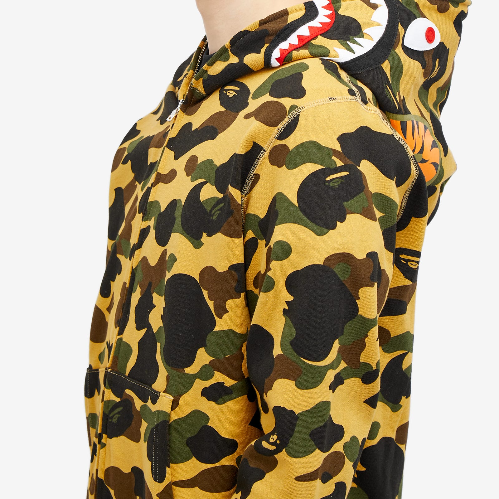 A Bathing Ape Men's 1St Camo Shark Full Zip Hoodie Yellow
