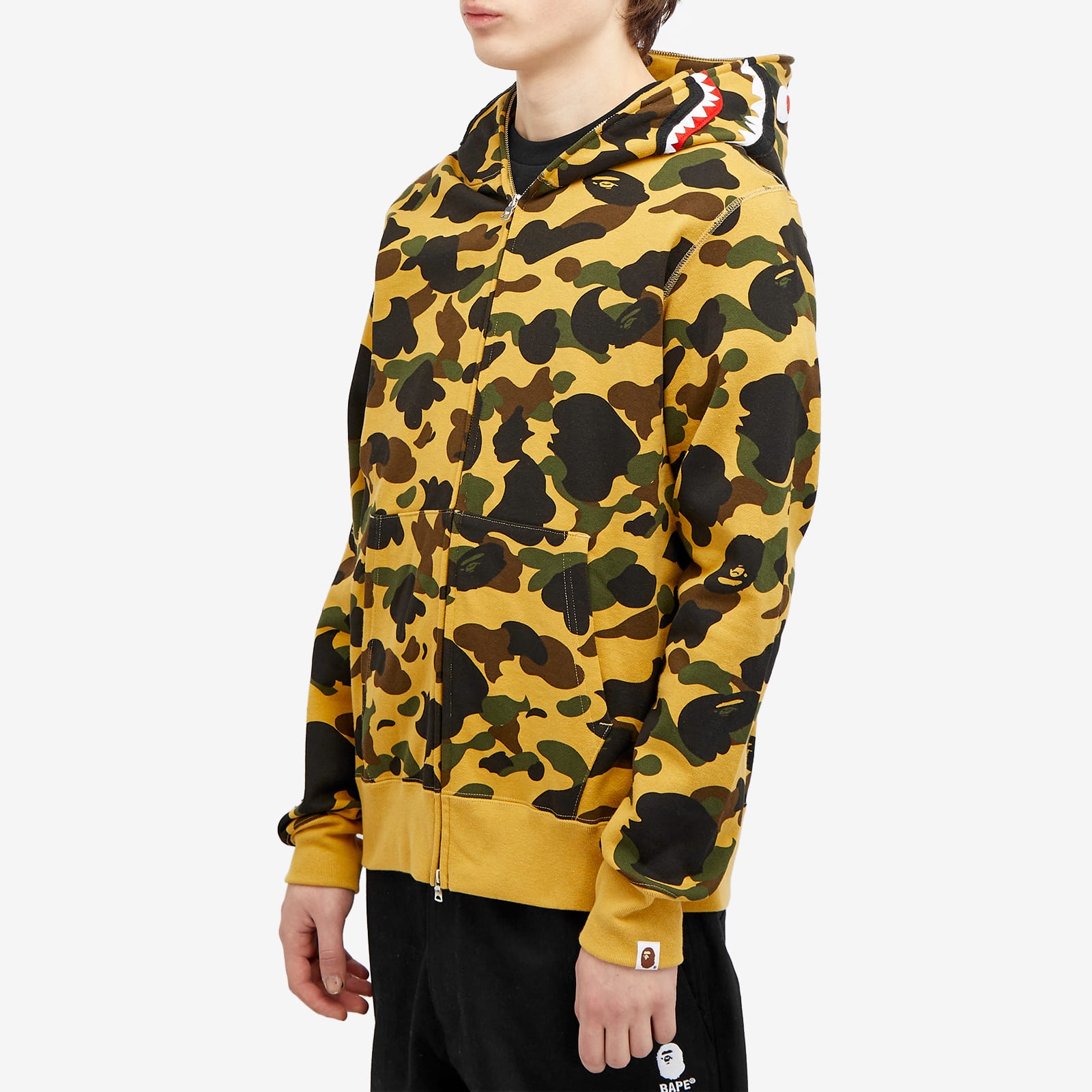 A Bathing Ape Men's 1St Camo Shark Full Zip Hoodie Yellow