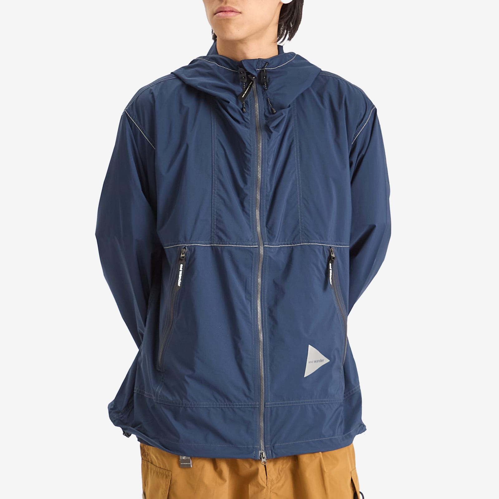And Wander Men's Pertex Wind Jacket Navy - Curated Menswear