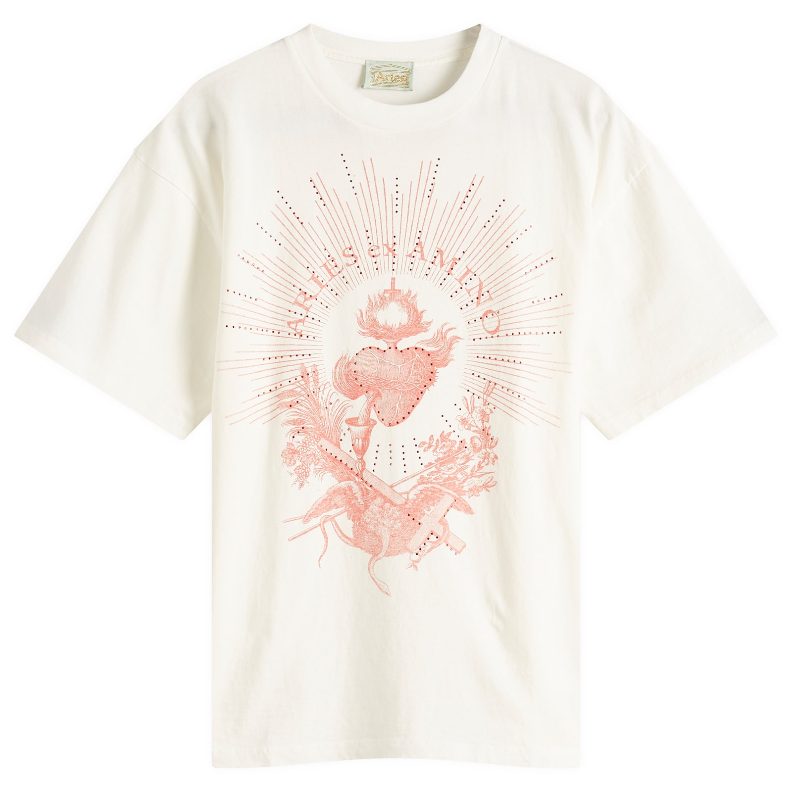 【関送無料】 Aries Faded Aries Ex Amino ロゴ Tシャツ Faded Aries Ex Amino SS Tee Off White