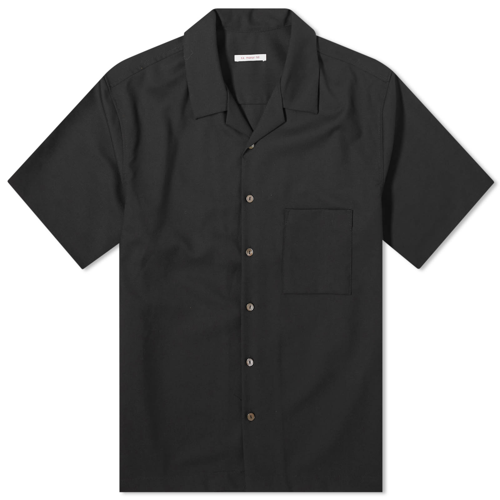 s.k manor hill Aloha Vacation Shirt Black Tropical Wool END.