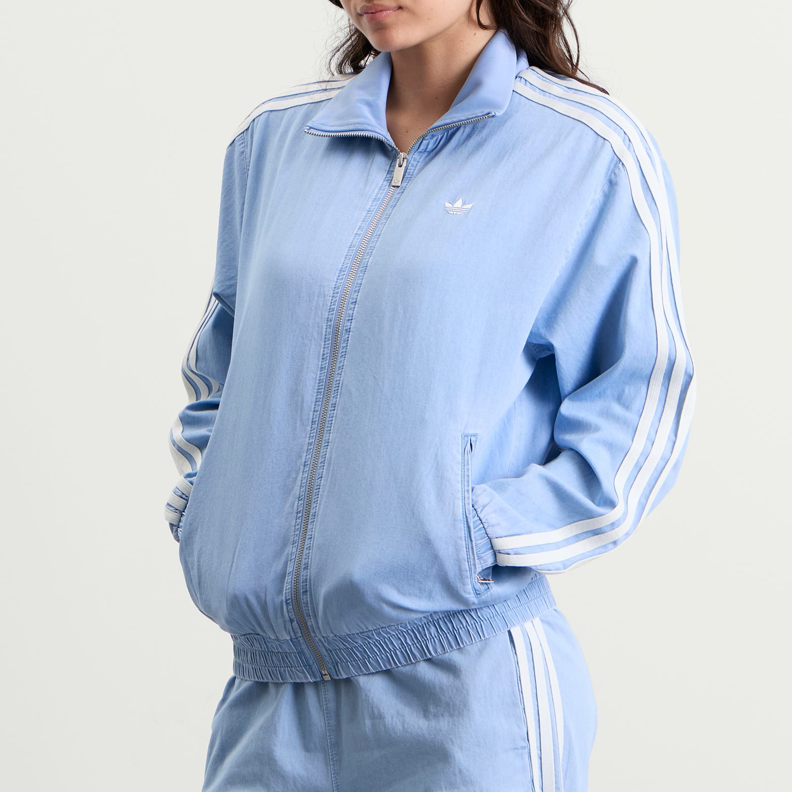 Adidas Women's Denim Firebird Tracktop Light Denim | KW8757