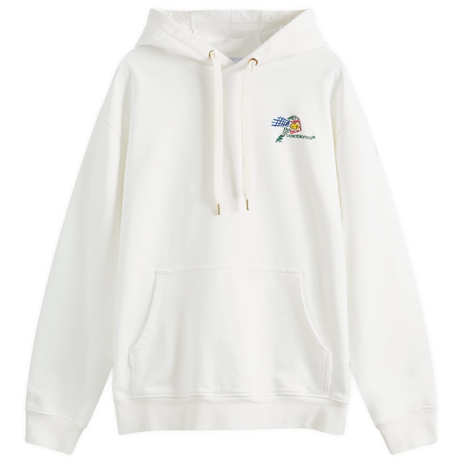 【CASABLANCA】CROQUIS DE TENNIS EMBROIDEREDパーカー Casablanca Croquis de Tennis Embroidered Hoodie Off-White