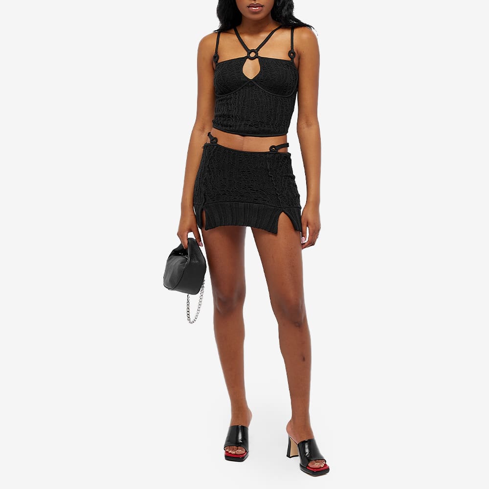 Danielle Guizio Multi Strap Crochet Top Black END. (Global)