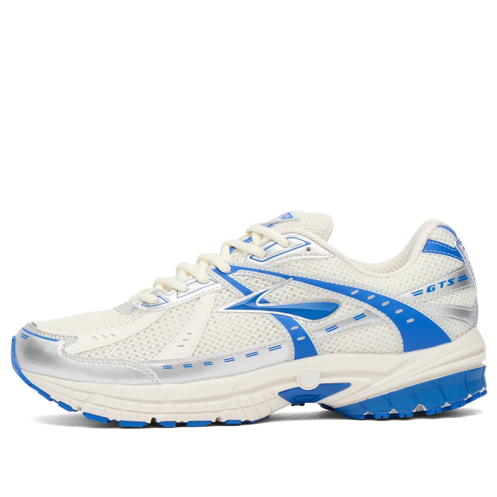 Brooks Men's Adrenaline GTS 10 in Coconut Milk/Bluelolite/Silver, Size UK 6 