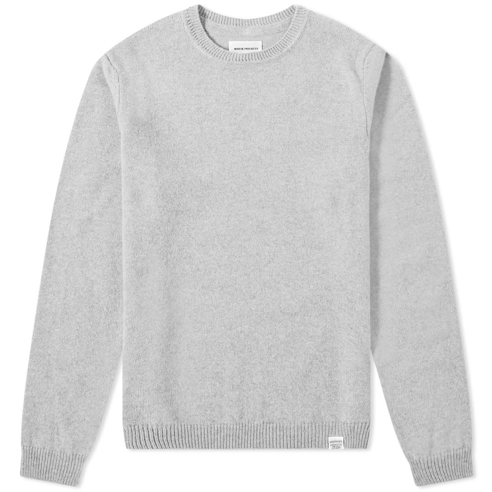 Norse Projects Sigfred Lambswool Crew Knit Light Grey Melange | END.