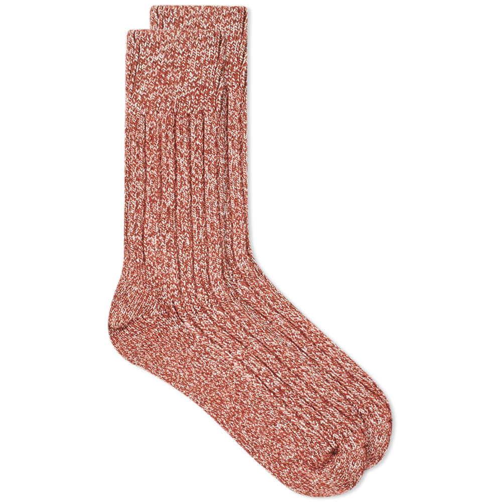 An everyday essential seen through the eyes of sock-makers Wigwam, the 'Balsam Fir' brings fiery burnt orange to cold and rainy nights. Made with acrylic fibres, wool and stretch nylon, they'll keep feet nice and warm when staying in is the only option.

44% Micro Denier Acrylic, 35% Wool, 21% Stretch Nylon
Ribbed Knit
Printed Branding
Made in the USA