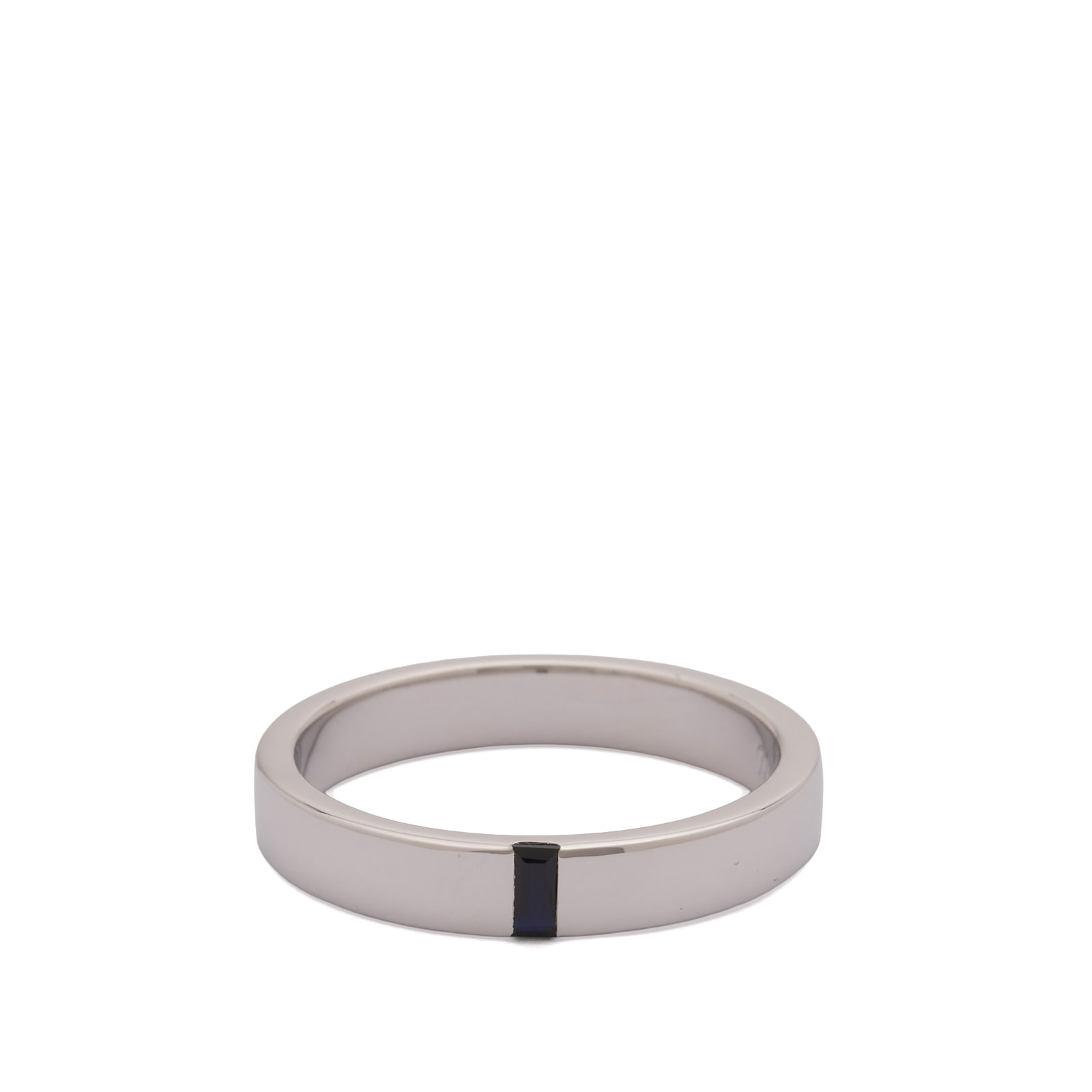 Miansai Men’s 4Mm Sapphire Band Ring Silver/Blue