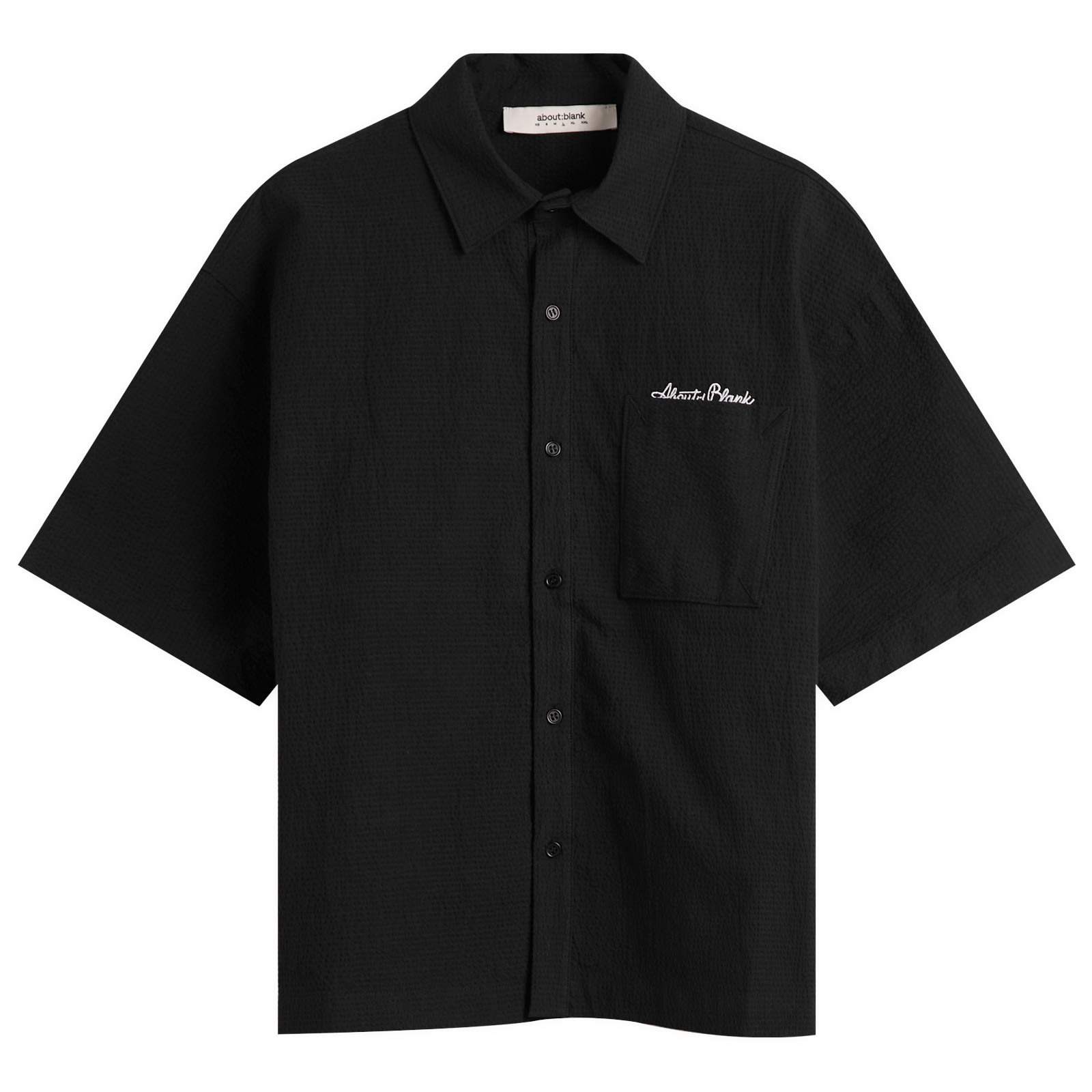 about:blank Men's Seersucker Shirt Black/Black - Curated Menswear