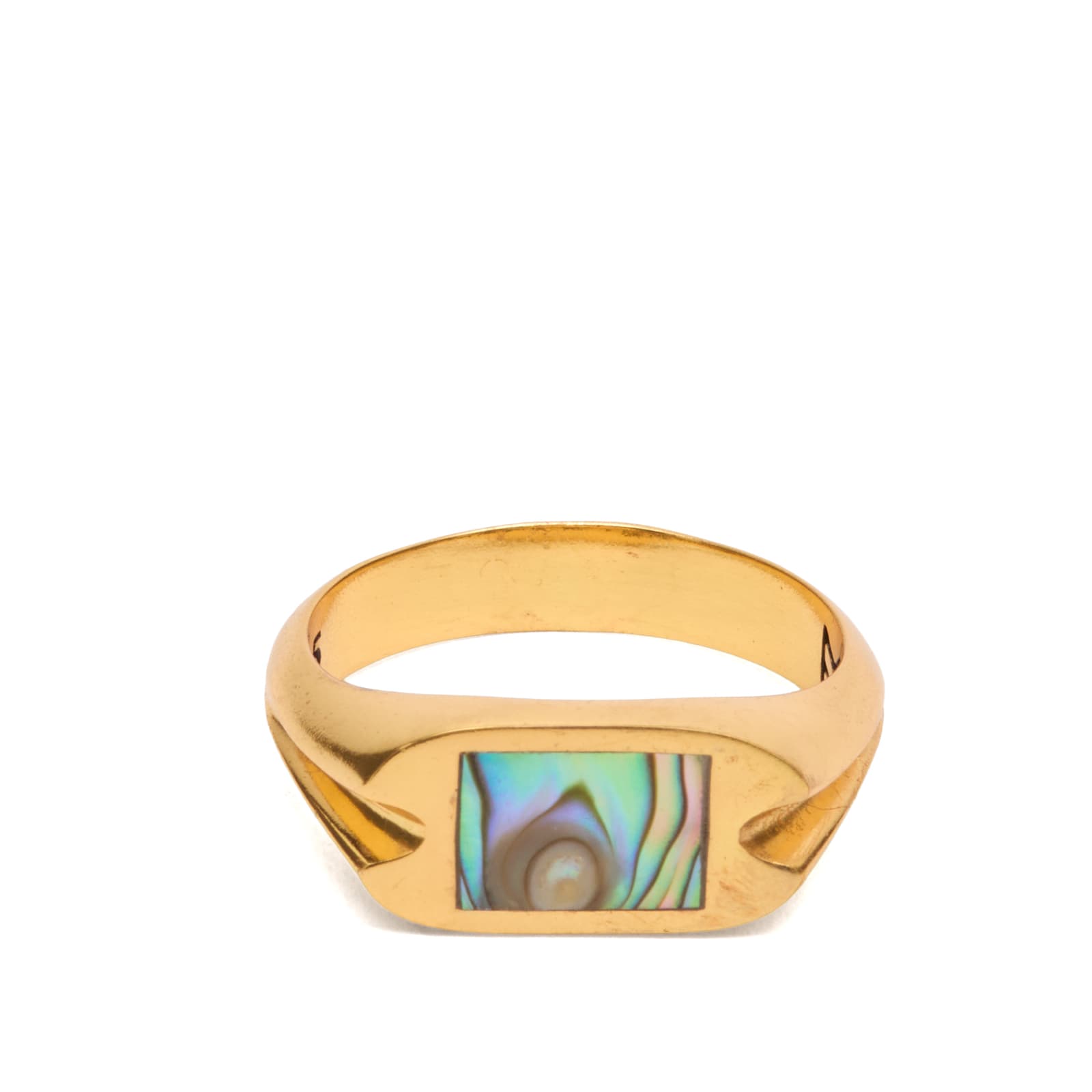 Maple Danny Signet Ring Gold & Abalone | END. (GB)