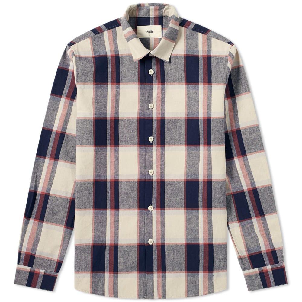 Folk Storm Ghost Check Shirt Navy | END. (US)