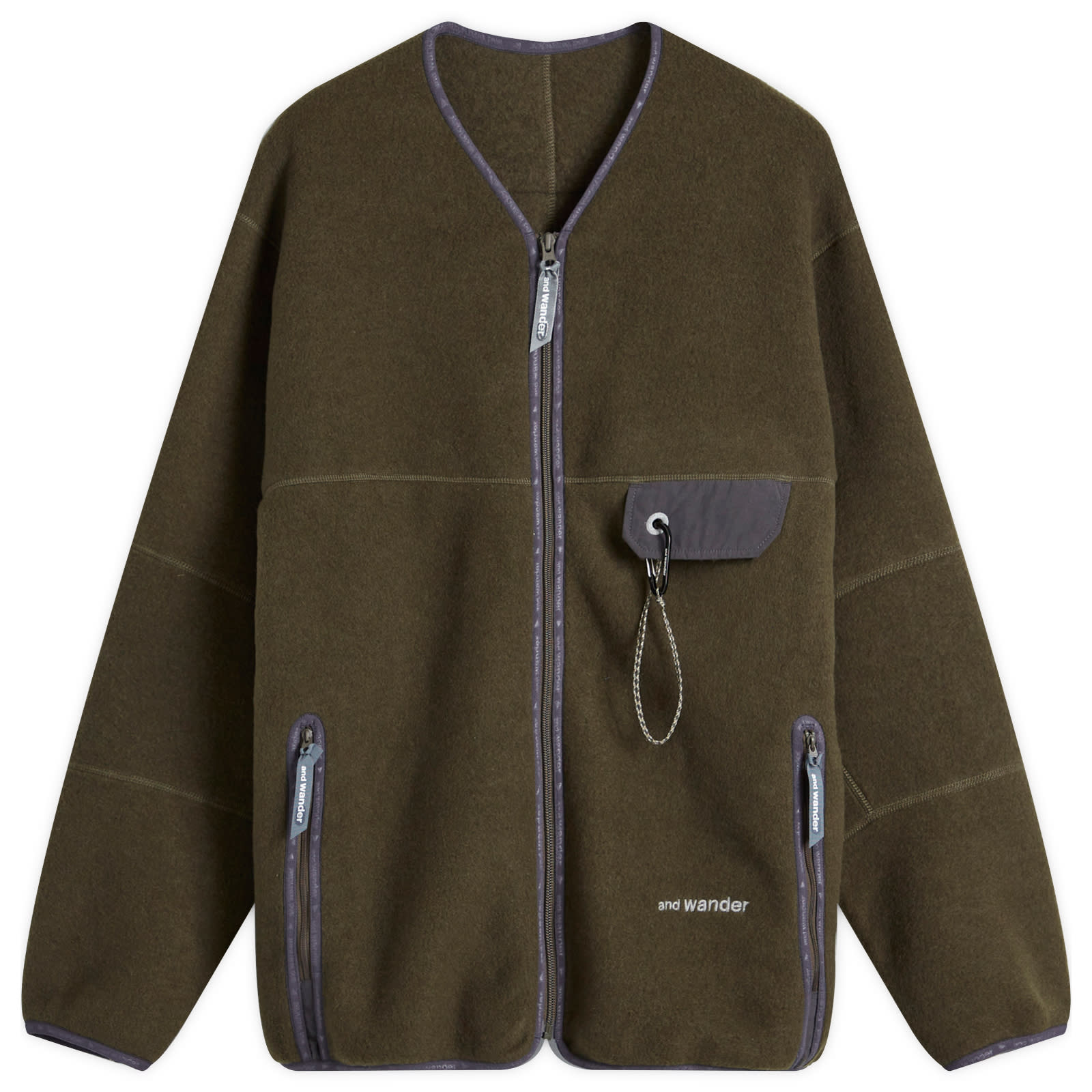and wander – Top Fleece Coat Khaki – Tenue de Nîmes