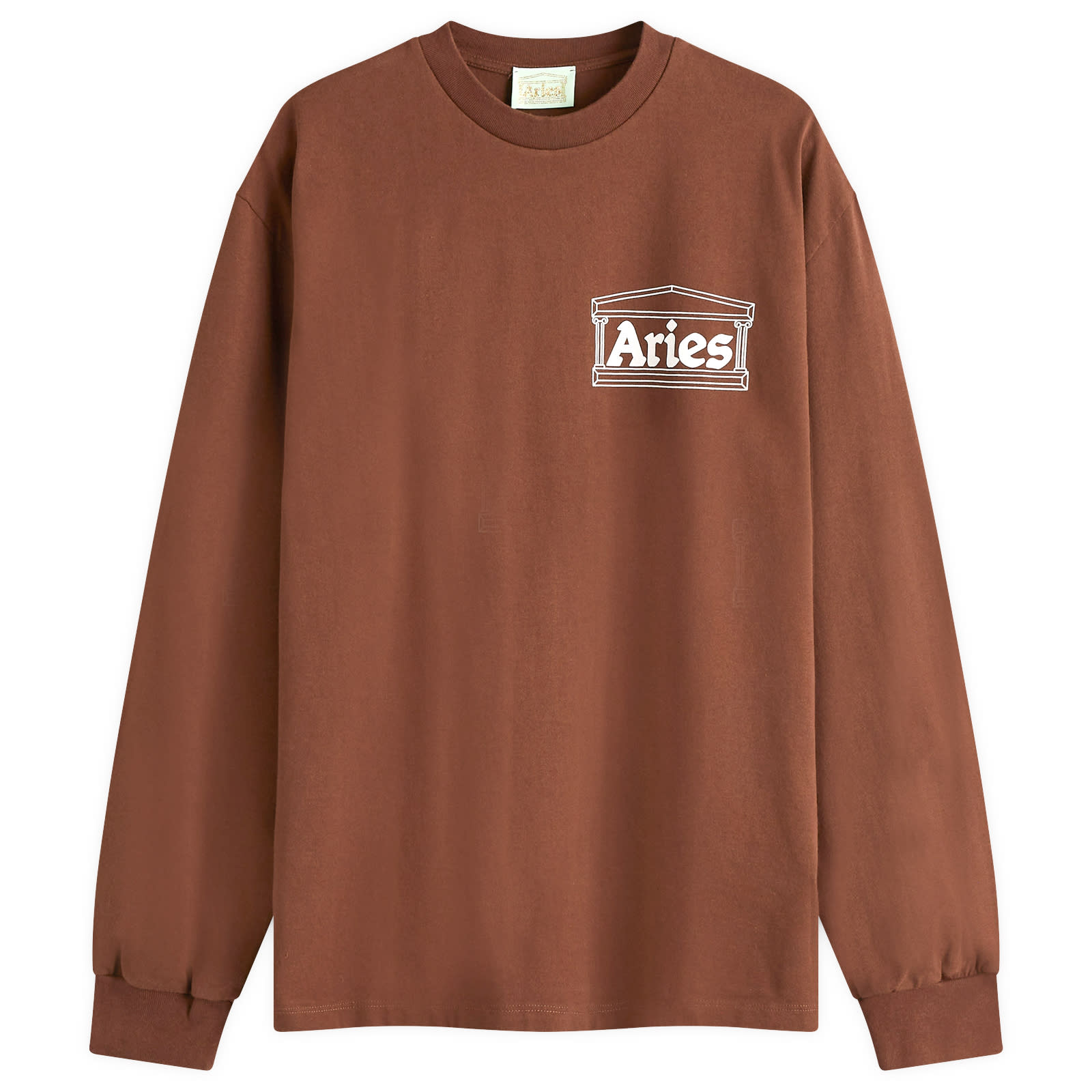Aries Long Sleeve Temple T-Shirt Brown | END. (GB)
