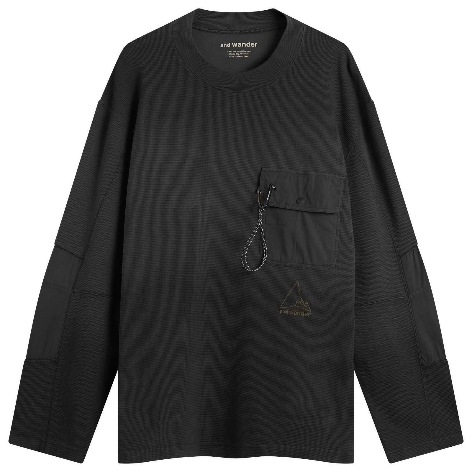 ROA Men’s x And Wander Garment-dyed Long Sleeve Black