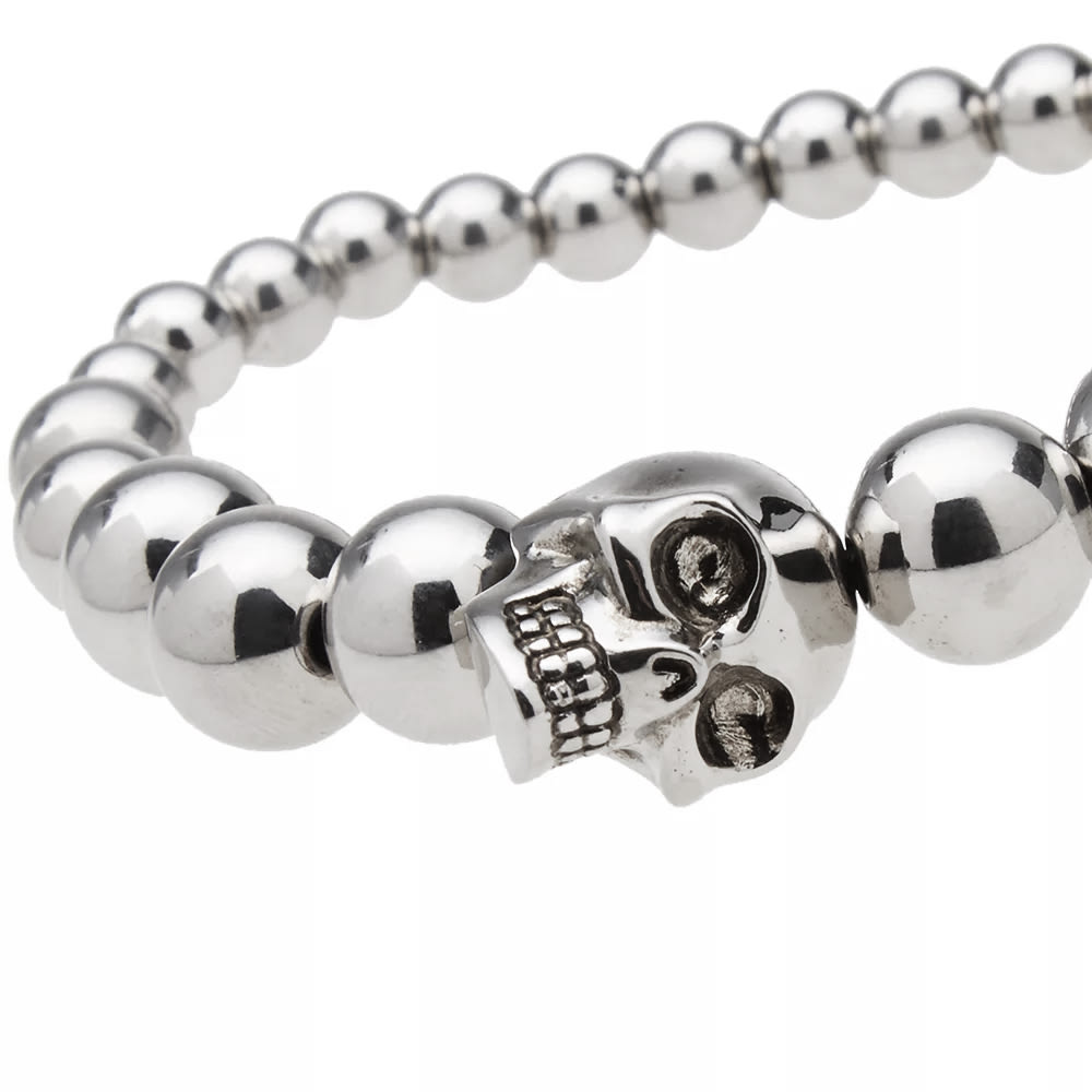 Alexander McQueen Skull Bead Bracelet Silver | END. (US)