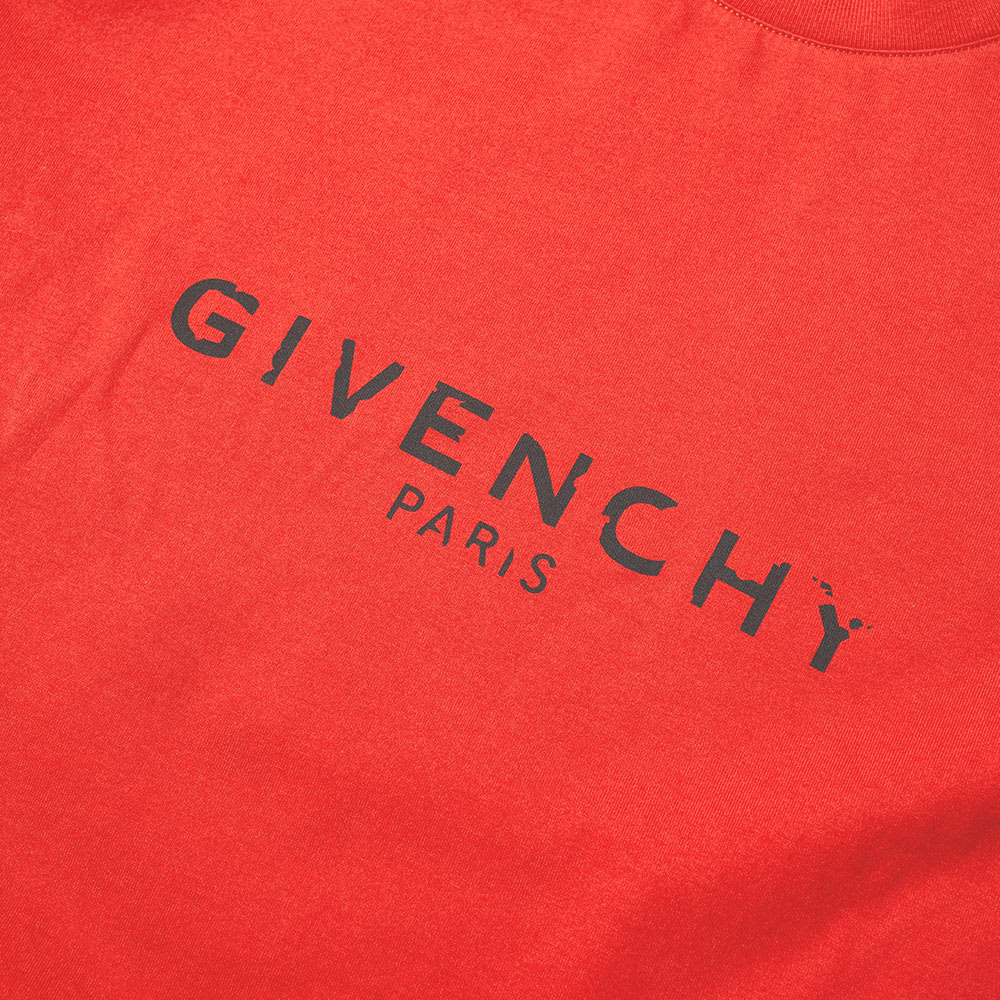 givenchy red logo t shirt