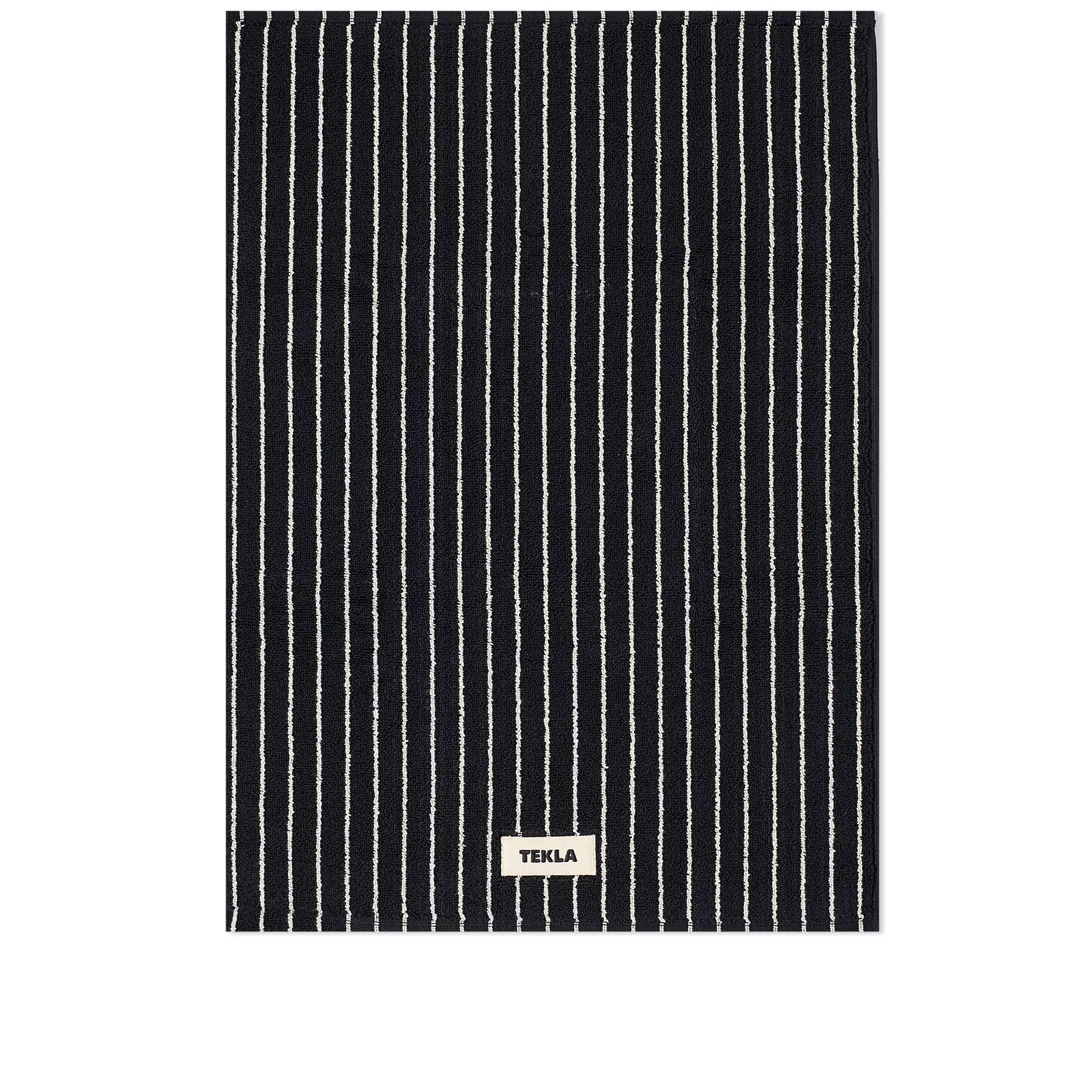 Tekla Fabrics Unisex Black Stripe Organic Terry Bath Mat