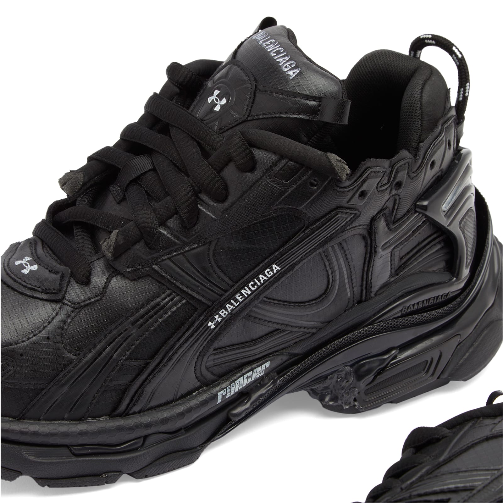 Balenciaga Men's Runner Ripstop Black - Curated Menswear