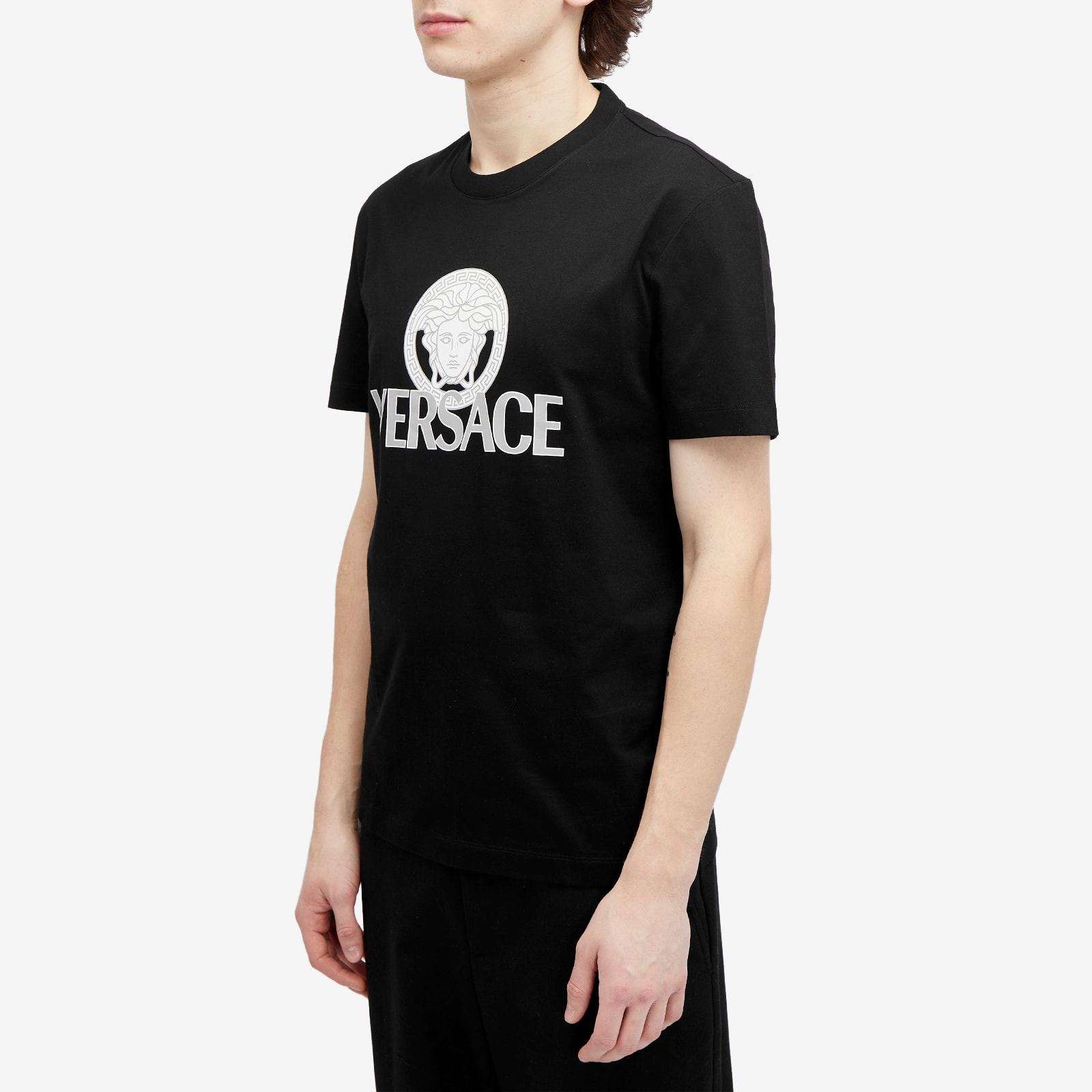 VERSACE Tシャツ 1015738-1A11054-1B000 BLACK Embroidered Medusa Milano T-Shirt Black | VERSACE US